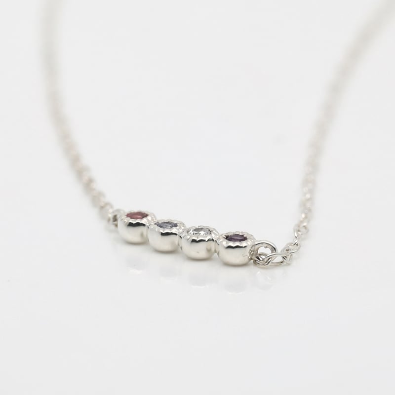 大切な人の宝石を紡ぐ【4石】-Family Necklace（ファミリー