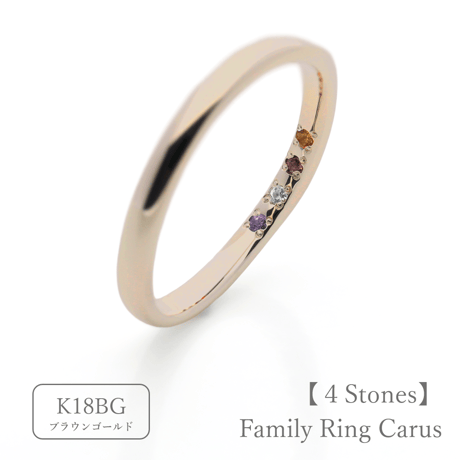 ファミリーリング（Carus Intus-カルス・インタス）｜〈想いを包む内石タイプ〉選べる誕生石4石｜K18BG｜Artisan Works