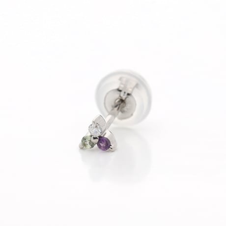 大切な絆を誕生石で紡ぐピアス【3石-選べる誕生石】｜Pt950 ｜Family Pierce Tri（ファミリーピアス・トリ）｜Artisan Works