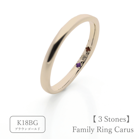 ファミリーリング（Carus Intus-カルス・インタス）｜〈想いを包む内石タイプ〉選べる誕生石3石｜K18BG｜Artisan Works