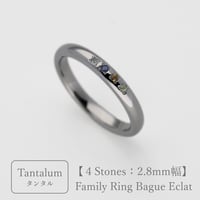 タンタルのリング｜大切な絆を誕生石で紡ぐ指輪【4石-選べる誕生石】｜2.8mm幅｜Family Ring Bague Eclat（ファミリーリング・バーグ エクラ）｜Artisan Works