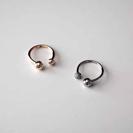 Double Ball Ring 【フリーサイズ】 ｜K10イエローゴールド｜[Artisan Works]