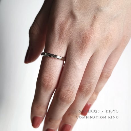 異素材コンビリング Nature【ゆらぎのあるナチュラルデザイン】｜Silver925×K10イエローゴールド ｜[Atelier CraM]