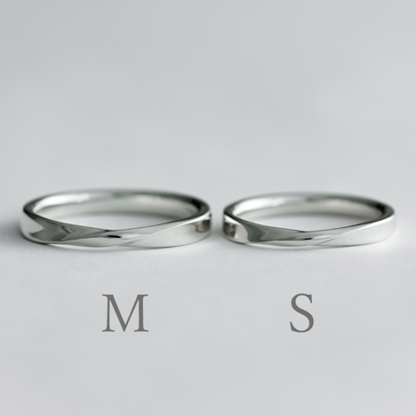 メビウス ペアリング2本セット【無料内側刻印＆選べる宝石】｜幅2.4mm/2.8mm｜シルバー925｜Atelier CraM