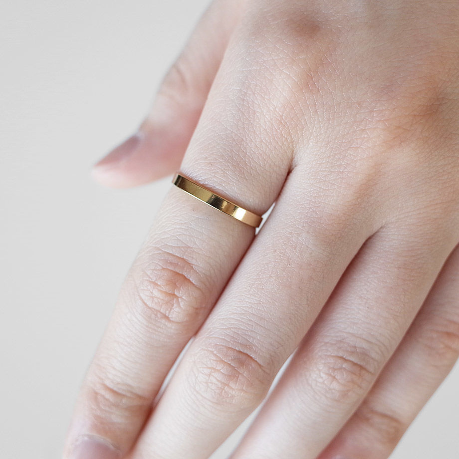 gram 指輪　flat K10 basic K10 YG〉border ring / flat / 2mm | glanta