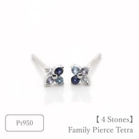 大切な絆を誕生石で紡ぐピアス【4石-選べる誕生石】｜Pt950｜Family Pierce Tetra（ファミリーピアス・テトラ）｜Artisan Works