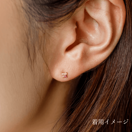 大切な絆を誕生石で紡ぐピアス【4石-選べる誕生石】｜K18PG｜Family Pierce Tetra（ファミリーピアス・テトラ）｜Artisan Works