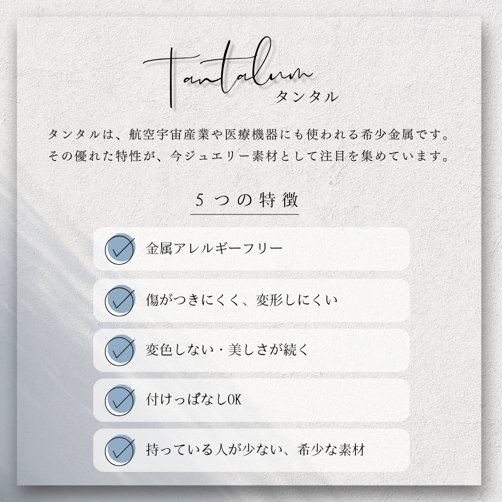タンタルの指輪｜鎚目リング【2本セット】金属アレルギー対応リング