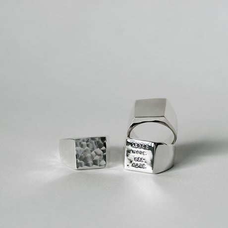 SQUARE CLASS RING(スクエア 打刻なし)｜トップサイズ13mm｜シルバー925｜INITIAL by Artisan Works