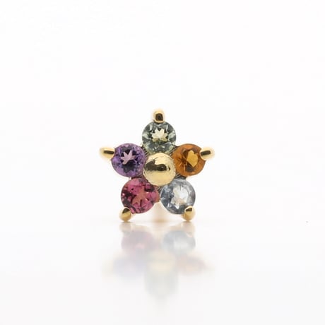 大切な絆を誕生石で紡ぐピアス【5石-選べる誕生石】｜K18YG｜Family Pierce Penta（ファミリーピアス・ペンタ）｜Artisan Works