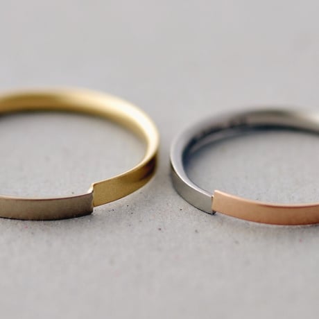 マリッジリング・結婚指輪【2本セット/Nodus（ノードス）】｜ プラチナ×K18PG,K18BG×K18YG / Combination｜[Artisan Works]