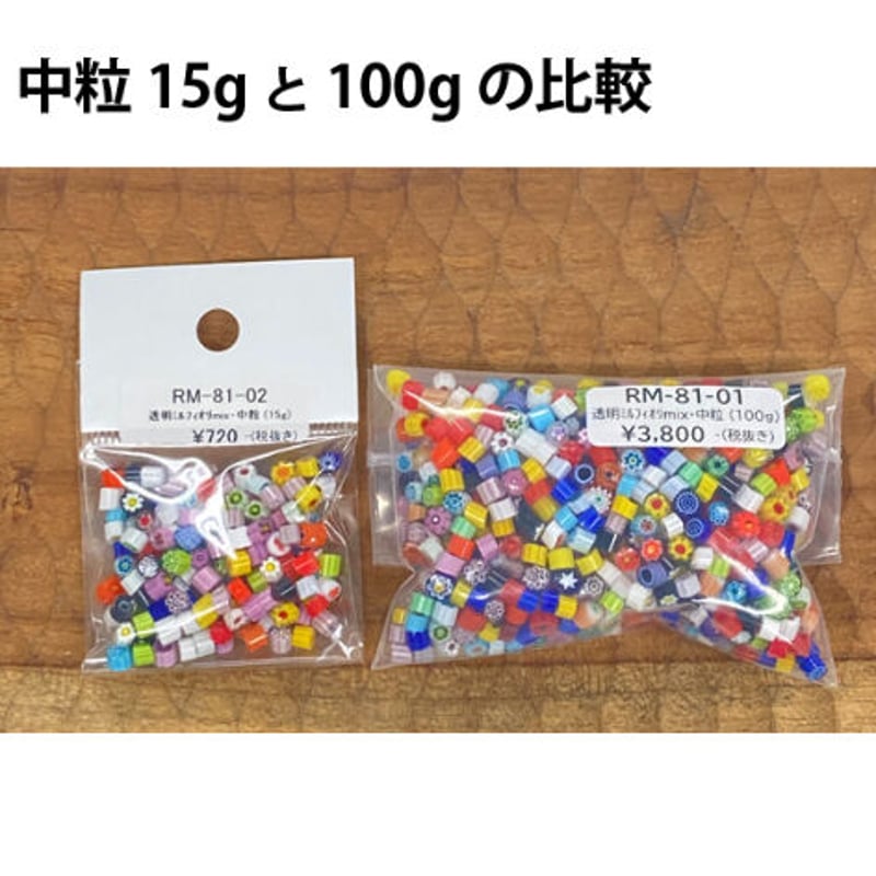 100g> RM-84 透明7mmカットミルフィオリmix φ3-4mm | STUDIO