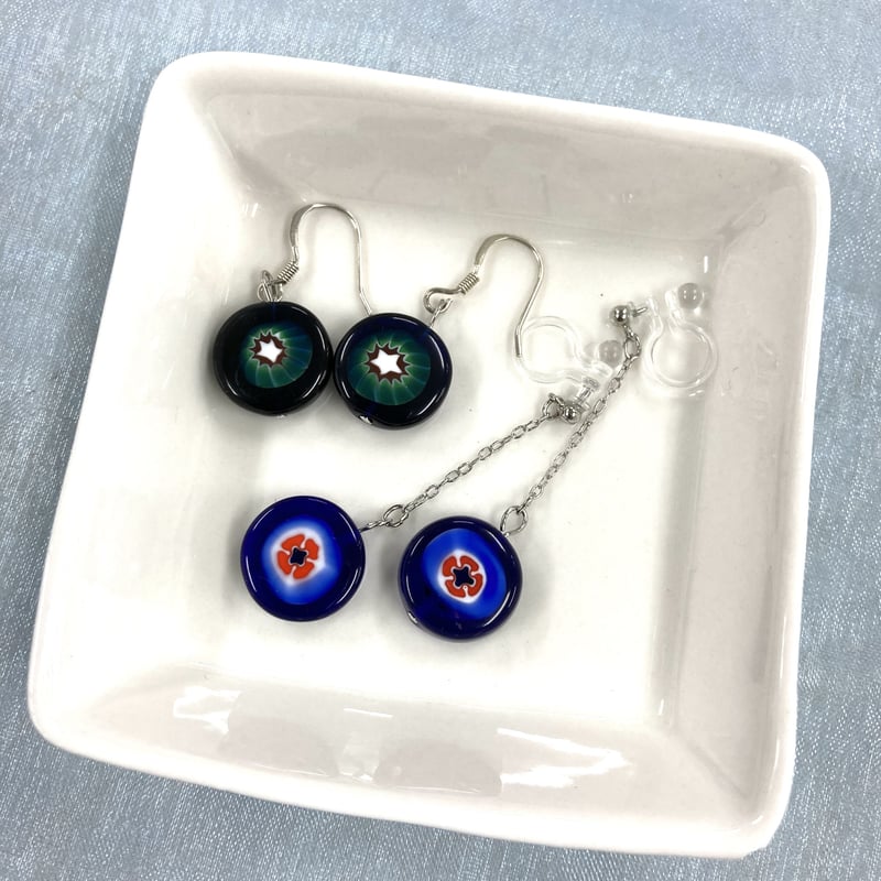 ミルフィオリピアス7（イヤリングorノンホールピアスへ変更可