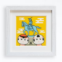 伊達政宗公騎馬像だっちゃ！｜ジークレー｜額装済｜展示作品