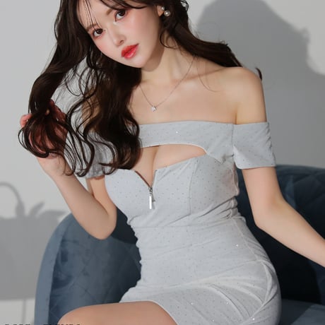 IRMA イルマ フロントジップ パフスリーブ チェック タイトミニドレス