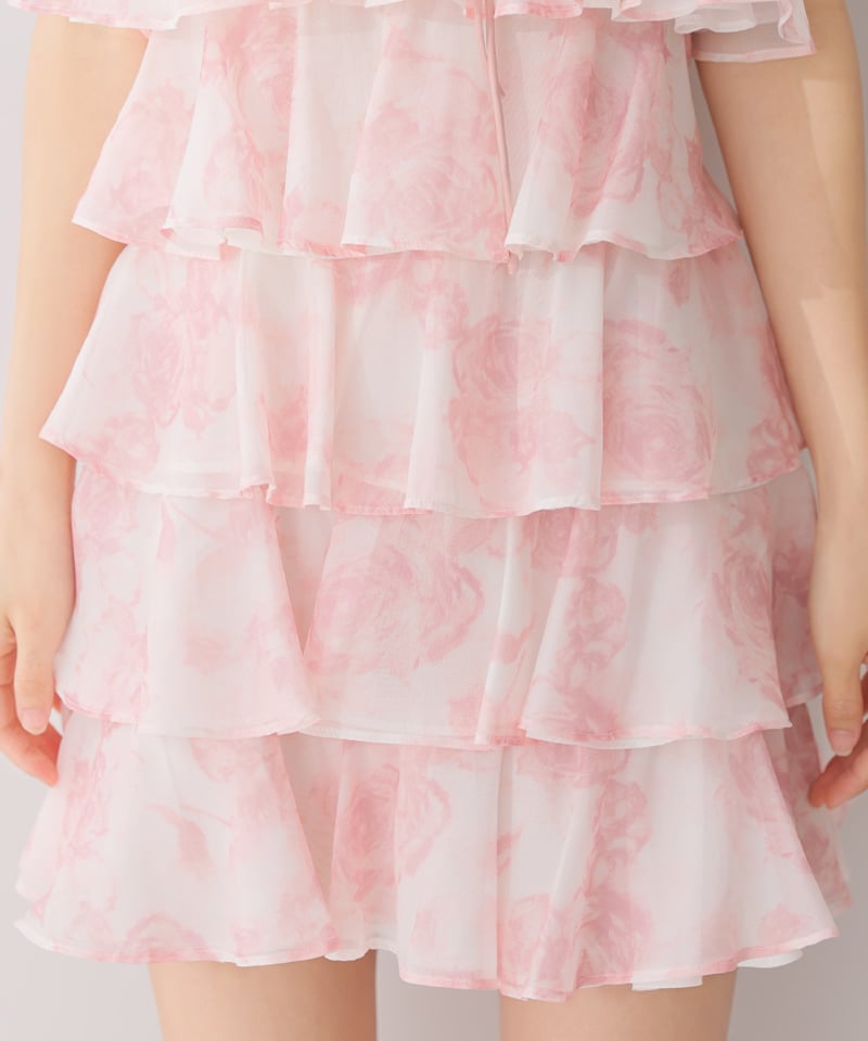 XSサイズあり】シアーローズティアードワンピース(fm4502) | chouette