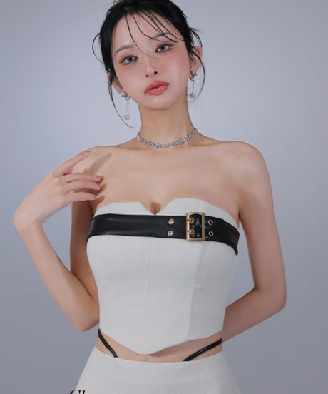 【XSサイズあり】ベルトトップスセットアップフレアミニキャバドレス(GL3393)