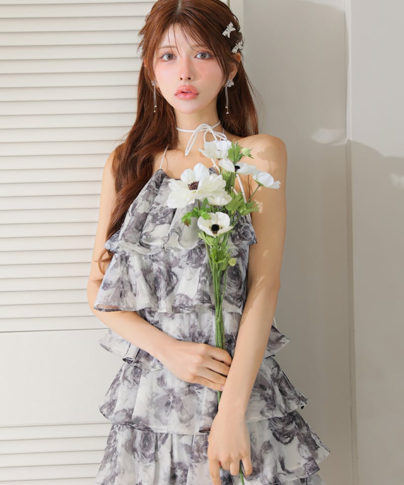 XSサイズあり】シアーローズティアードワンピース(fm4502) | chouette