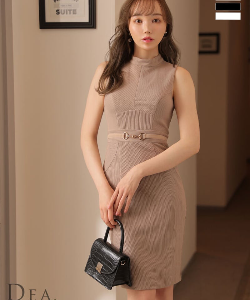 PrettyLittleThing☆タッセルディテール ミディドレス♪送料込 Lサイズあり】ベルトライクシンプルタイトミディドレス(DE3128