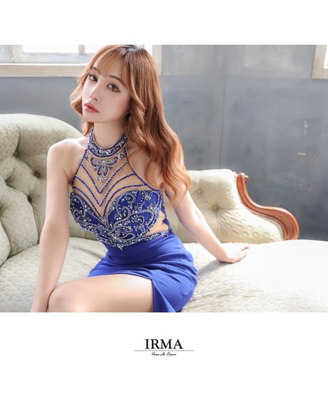 【IRMA】ワンカラー/カットアウト/ホルター/LongDress【31297】