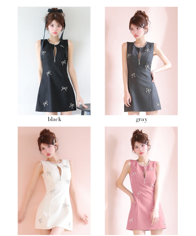 Lumignon ビジューグリッドリボンドレス　Sサイズ Lumignon BIJOU GRID RIBBON DRESS - メルカリ