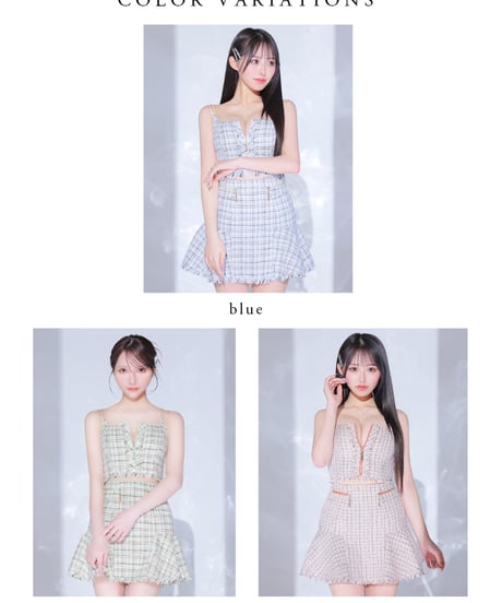 【XSサイズあり】setup cami check tweed dress(anier4040)
