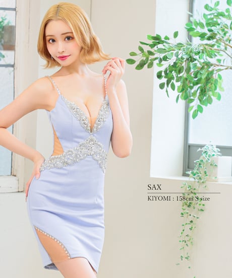 AngelR [エンジェルアール] アッパークロスビジューパールデザインメッシュタイトミニドレス |AR24220