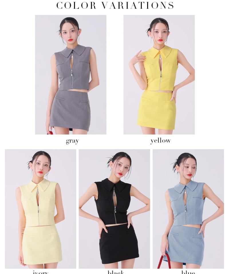 XSサイズあり】バックオープンフロントジップタイトセットアップ