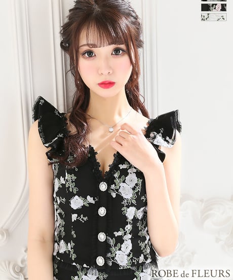 【XSサイズあり】刺繍レース×ラグジュアリーセットアップタイトドレス(fm1978)