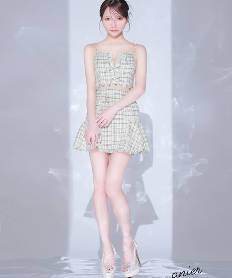 【XSサイズあり】setup cami check tweed dress(anier4040)