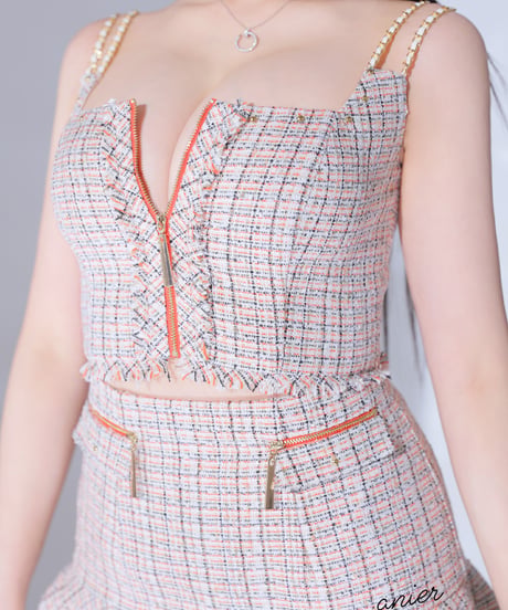 【XSサイズあり】setup cami check tweed dress(anier4040)