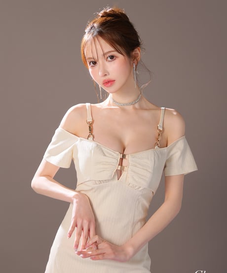 【XSサイズあり】2way♥ボレロ付きシンプルリブタイトキャミキャバドレス(GL3906)