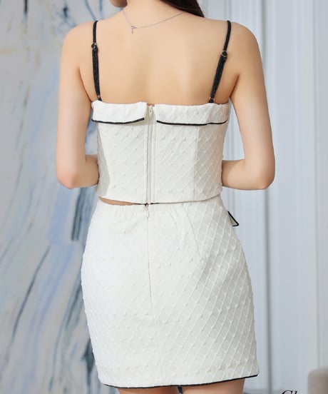 【XSサイズあり】ラメニットｘボタンクラシカルセットアップキャバドレス(GL3716)