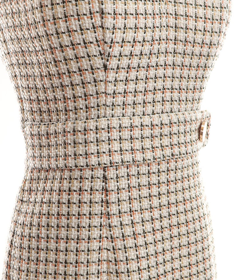 スーパーストレッチバストカットツイードドレス(DE3203) | chouette 