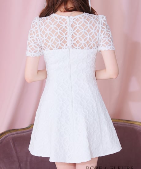 【XSサイズあり】シースルーレースビジューバストジップミニキャバドレス(fm3727)