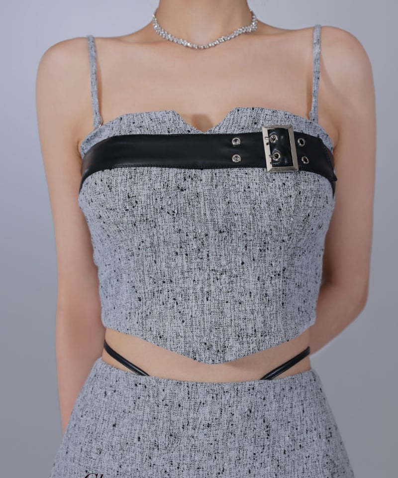 XSサイズあり】ベルトトップスセットアップフレアミニキャバドレス