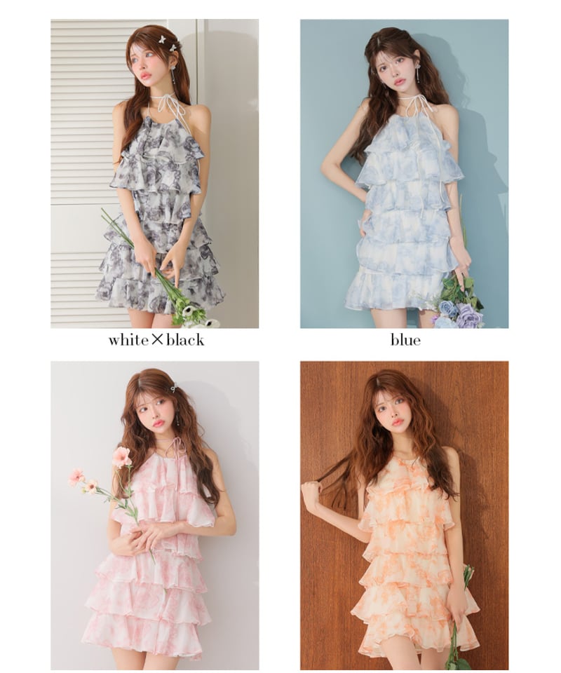 XSサイズあり】シアーローズティアードワンピース(fm4502) | chouette