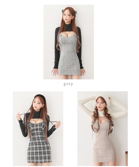 【XS～Lサイズあり】ange de brille mini dress (brille3760)