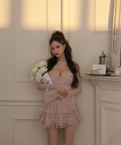 即日発送‼Pétale de brille mini dress (brille4161)