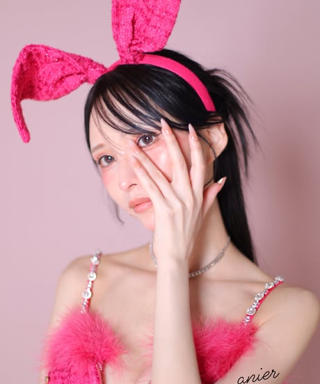 XSサイズあり】Tweed heart studded bunny setup mini dress (anier4043)
