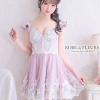 【XS～Lサイズあり】Flower pearl feminine dress(fm2381)