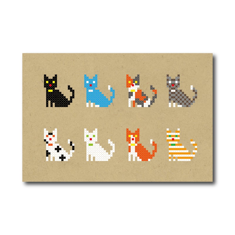 クロスステッチ猫 おすわり | Jun Kikuchi Graphic