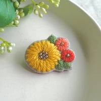 毛糸のお花ブローチ（黄）