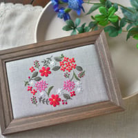 赤い花の刺繍Kit