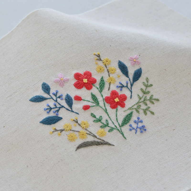 赤い花の刺繍図案 | アトリエ＊ノート