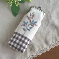 がま口ペンケース（草花）