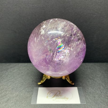 天然石　丸玉　　　　　　　紫水晶　レインボー