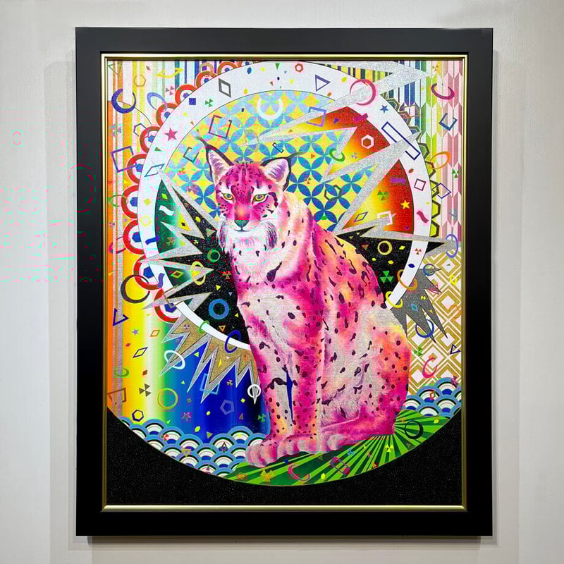 Fuchsia Purple Iberian Lynx - Miyabi pattern（フク