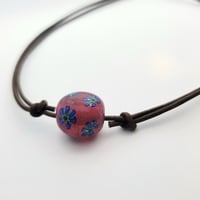 【藤村トンボ玉工房】カタログ掲載品:金赤花ちらし玉