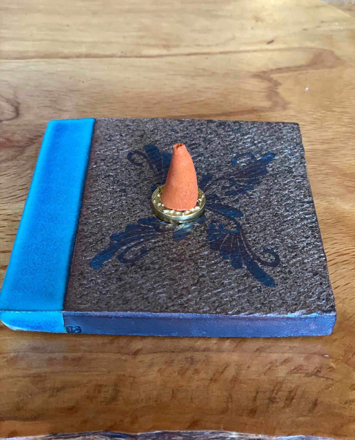 妻の作った 白い炎 香炉 お香立て 陶芸 妖怪 つるべ火